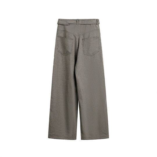 Damen Weite High‑Waist Culotte‑Hose mit Bindegürtel und Glencheck‑Muster Shop Nory