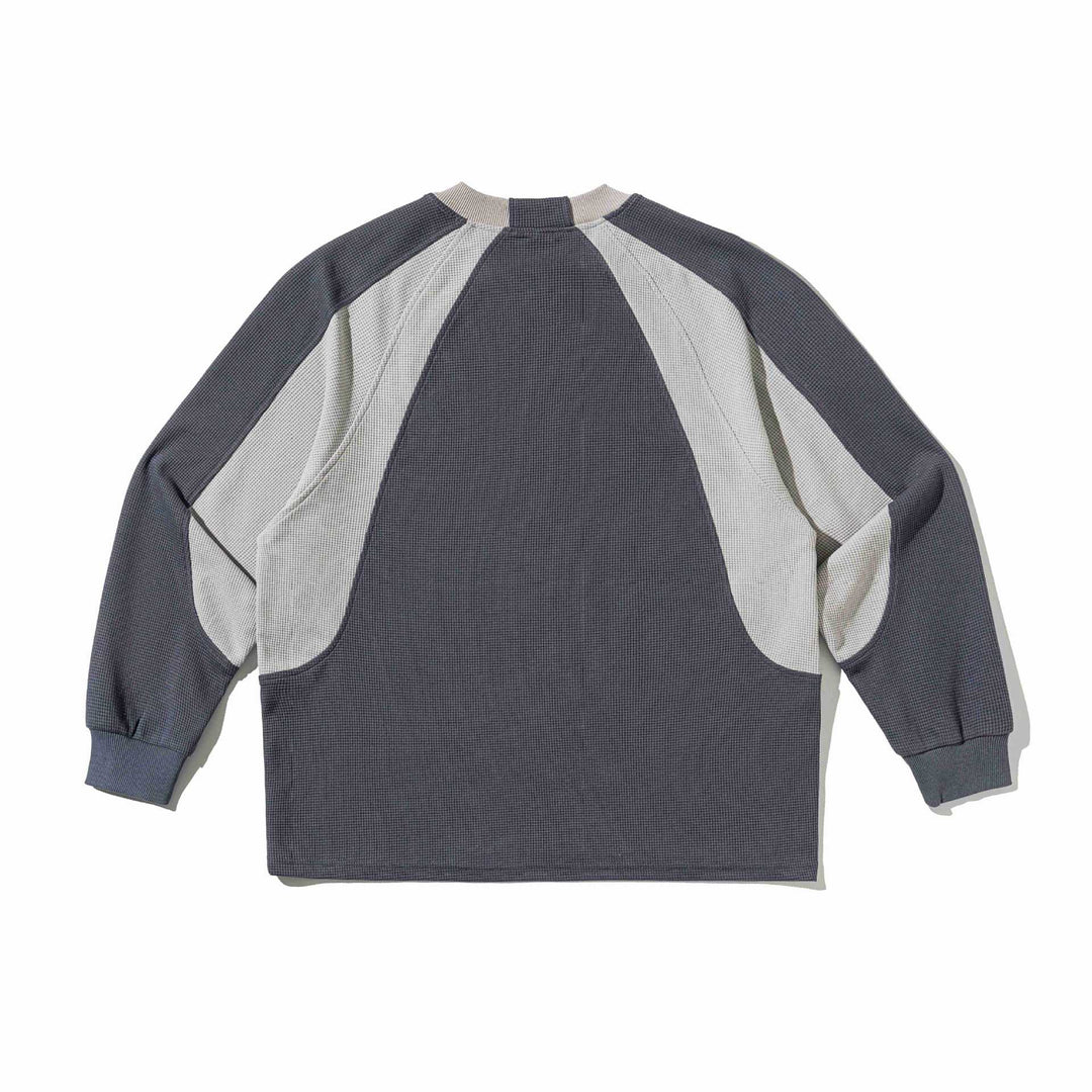 Herren Waffelstruktur-Sweatshirt mit Raglanärmeln und kontrastierenden Einsätzen Shop Nory