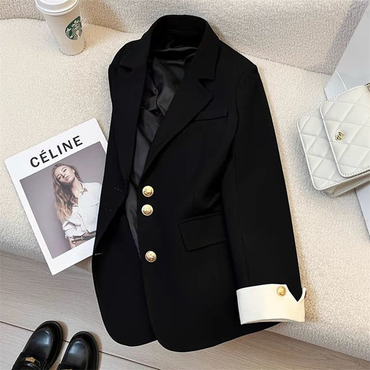 Damen Eleganter Blazer mit Goldknopfdetails Shop Nory