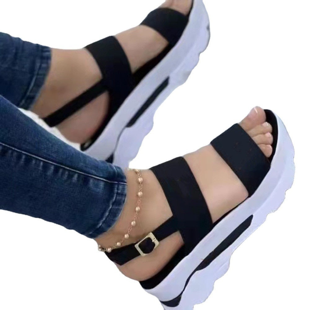 Damen Wedge-Sandalen mit komfortablem Fußbett und verstellbarem Riemendesign Shopnory