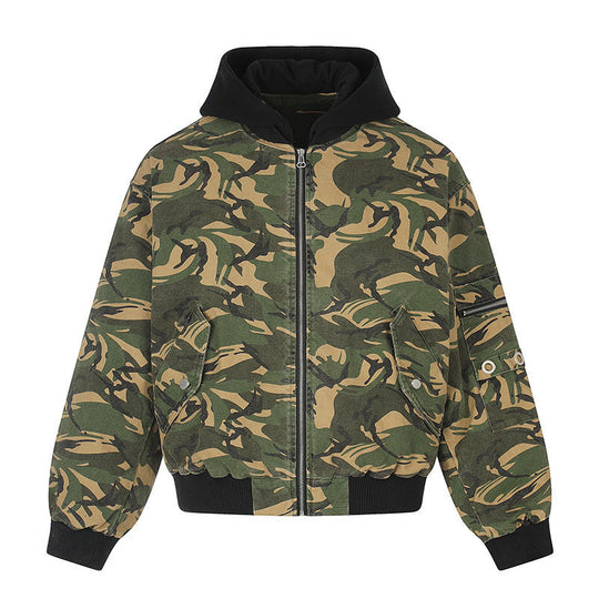 Damen Oversize-Utility Bomberjacke mit Kapuze, Reißverschluss-Front und Ärmel‑Tasche Shop Nory