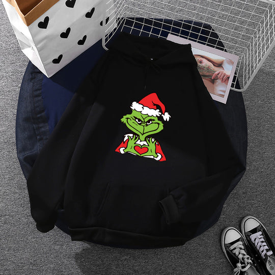 Unisex nan Kapuzenpullover mit weichem Fleece-Futter, Kängurutasche und auffälligem Weihnachts-Comicprint Shop Nory