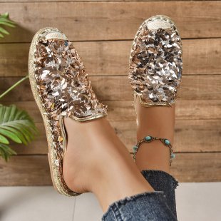 Damen Glitzernde Espadrilles mit bequemer Einlegesohle