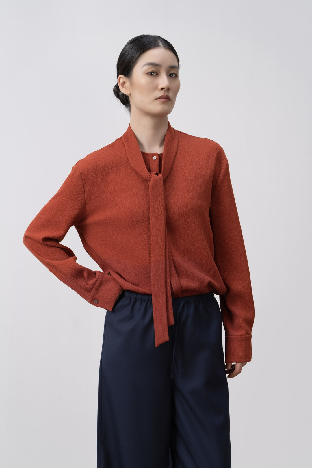 Damen Elegante Schleife Bluse Shop Nory