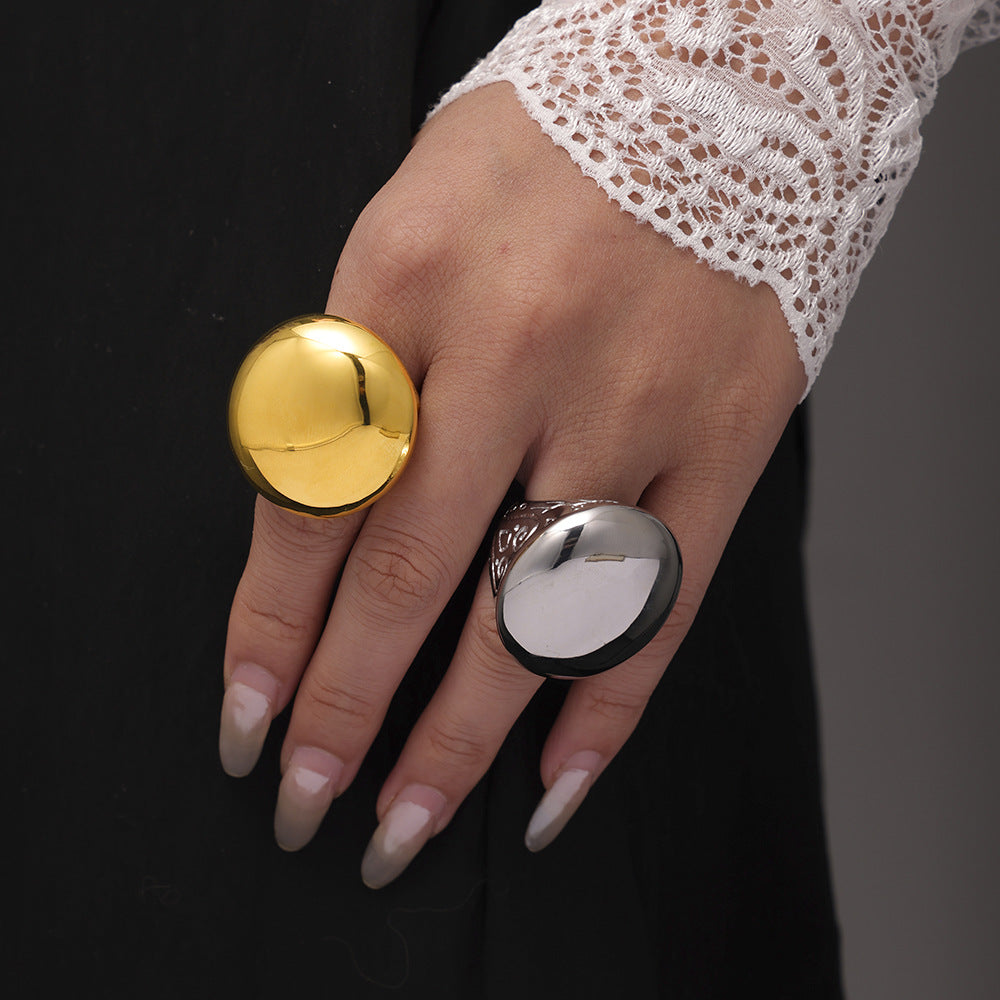 Damen Massiver Schmuckring aus hochwertigem Edelstahl mit glänzender Oberflächenbeschaffenheit Shop Nory