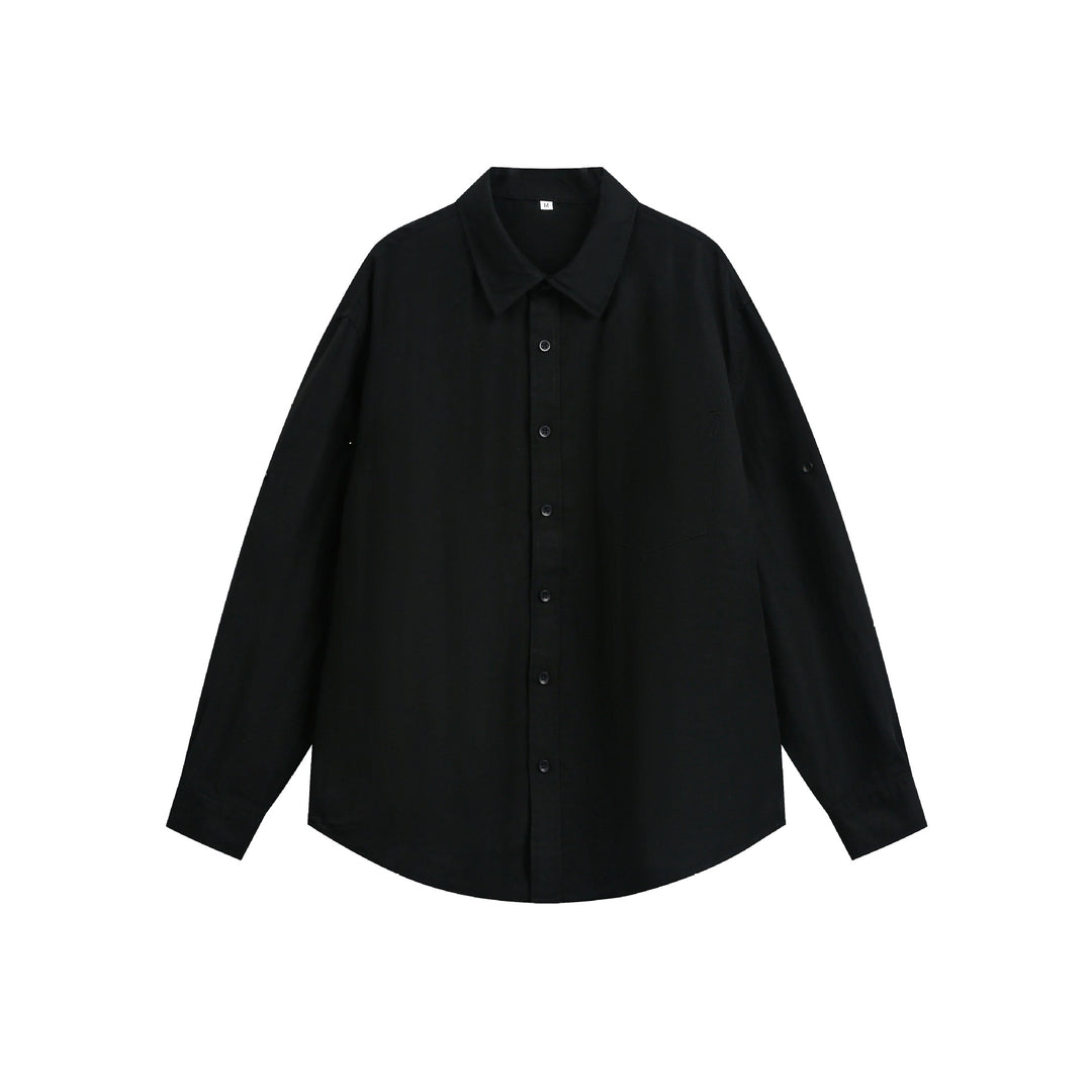 Unisex Oversize‑Hemdjacke aus leichter Leinenmischung mit Kentkragen und aufgesetzter Brusttasche Shop Nory