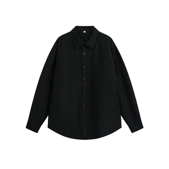 Unisex Oversize‑Hemdjacke aus leichter Leinenmischung mit Kentkragen und aufgesetzter Brusttasche Shop Nory