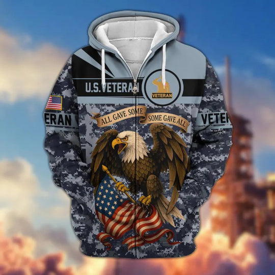 Herren Kapuzensweater mit amerikanischem Veteranenmotiv Shop Nory