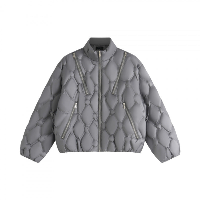 Unisex Kurz geschnittene Steppjacke im Boxy-Schnitt mit Diamantsteppung und schrägen Reißverschlusstaschen Shop Nory