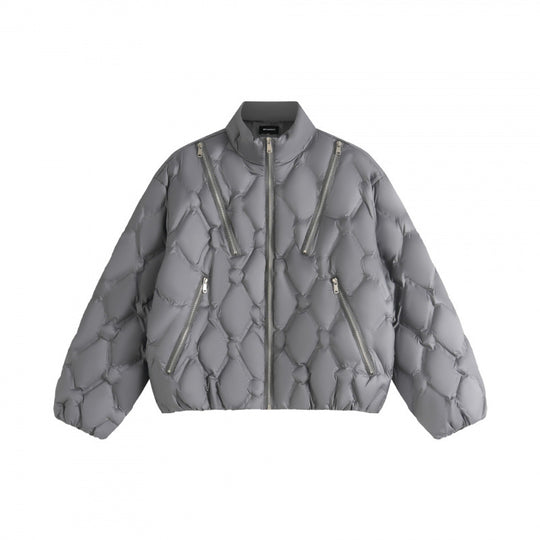 Unisex Kurz geschnittene Steppjacke im Boxy-Schnitt mit Diamantsteppung und schrägen Reißverschlusstaschen Shop Nory