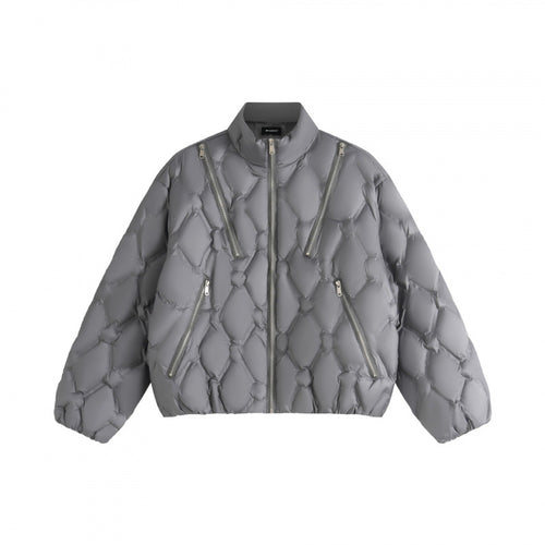 Unisex Kurz geschnittene Steppjacke im Boxy-Schnitt mit Diamantsteppung und schrägen Reißverschlusstaschen Shop Nory