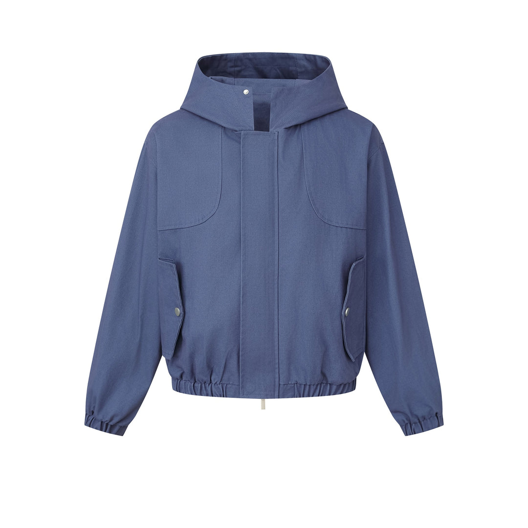 Damen Kurz geschnittene Kapuzenblousonjacke mit Tunnelzugsaum und aufgesetzten Pattentaschen Shop Nory