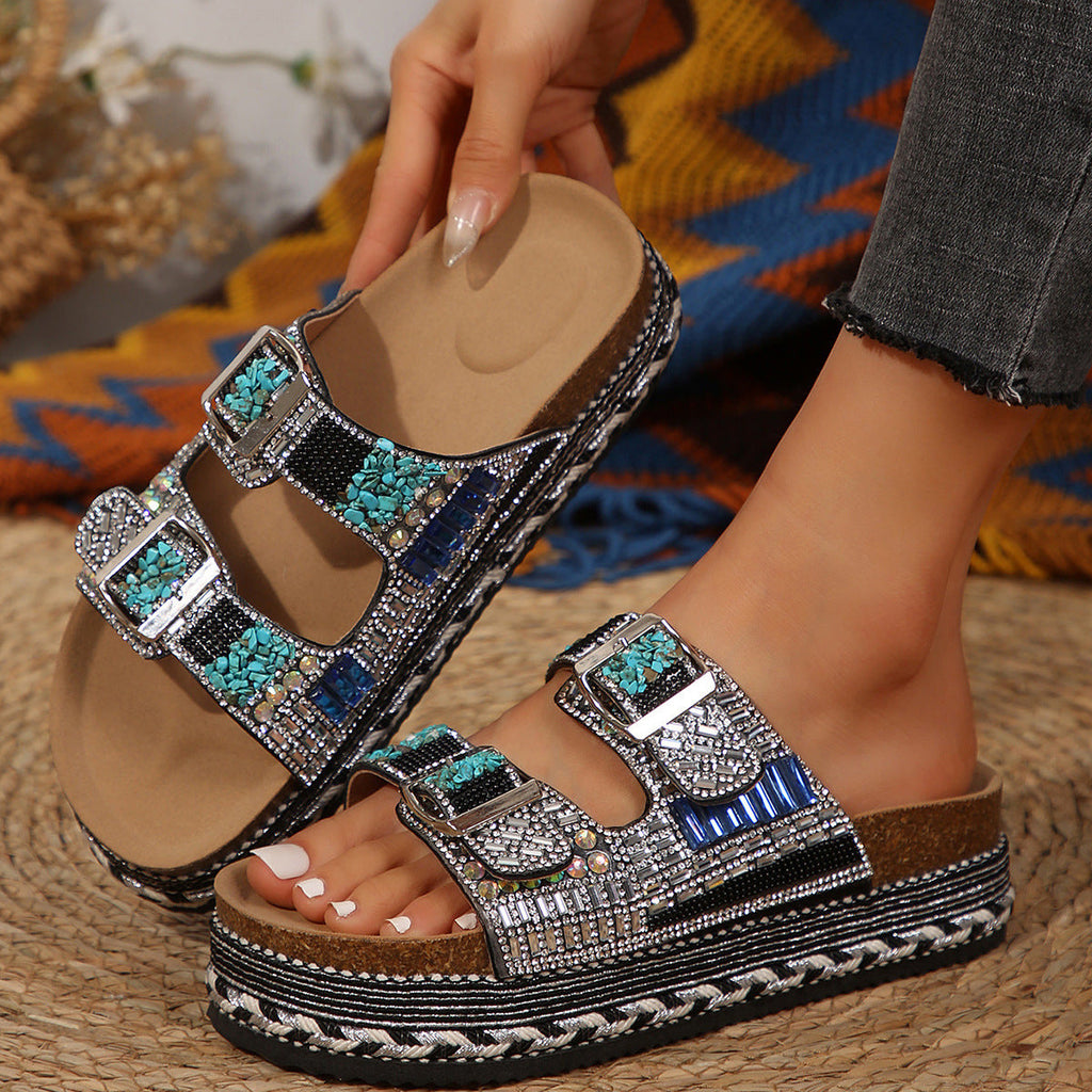 Damen Bequeme Kunstleder Sandalen