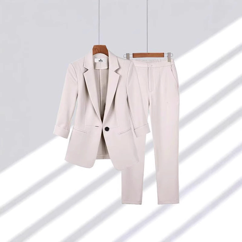 Damen Zweiteiliges Business-Anzug-Set mit tailliertem Blazer und schmaler Hose Shop Nory