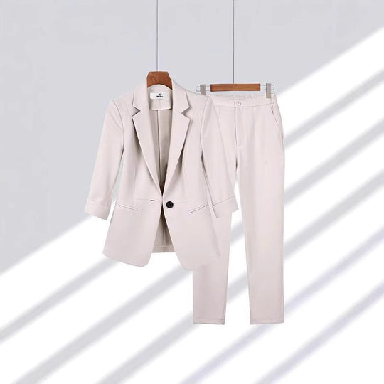 Damen Zweiteiliges Business-Anzug-Set mit tailliertem Blazer und schmaler Hose Shop Nory