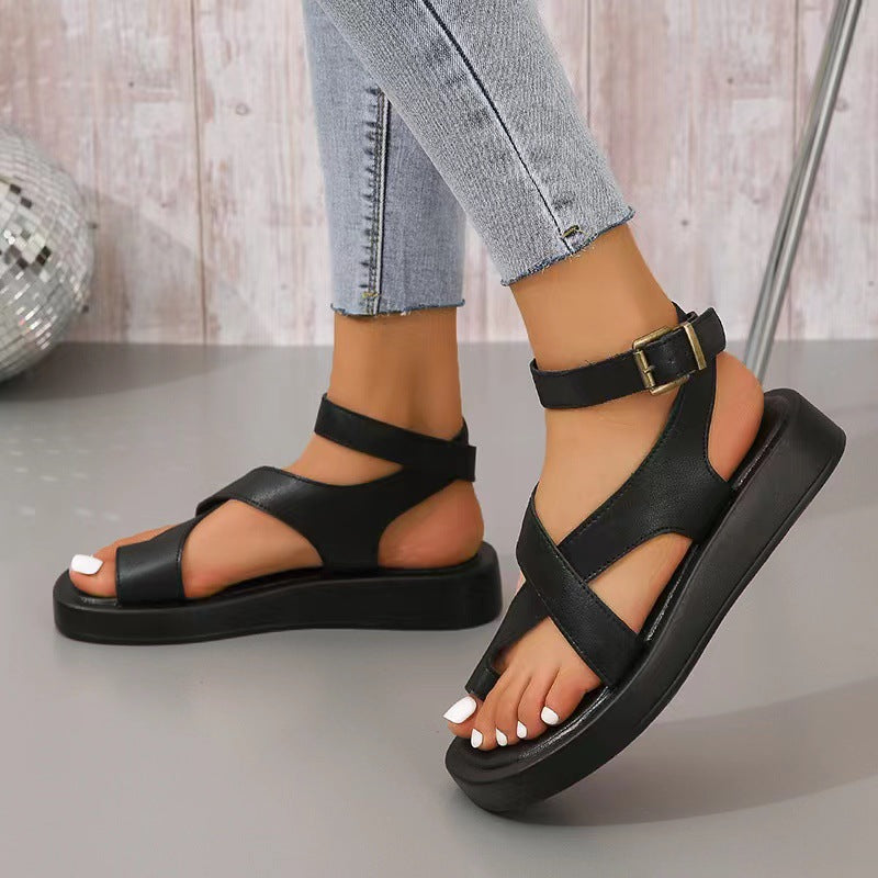 Damen Komfortable Zehentrenner-Sandalen mit verstellbarem Riemendesign