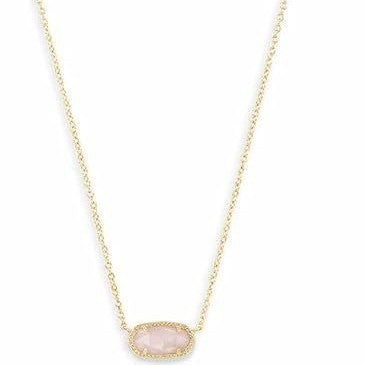 Damen Halskette mit ovalem Natursteinanhänger und zartem Kettendesign Shop Nory