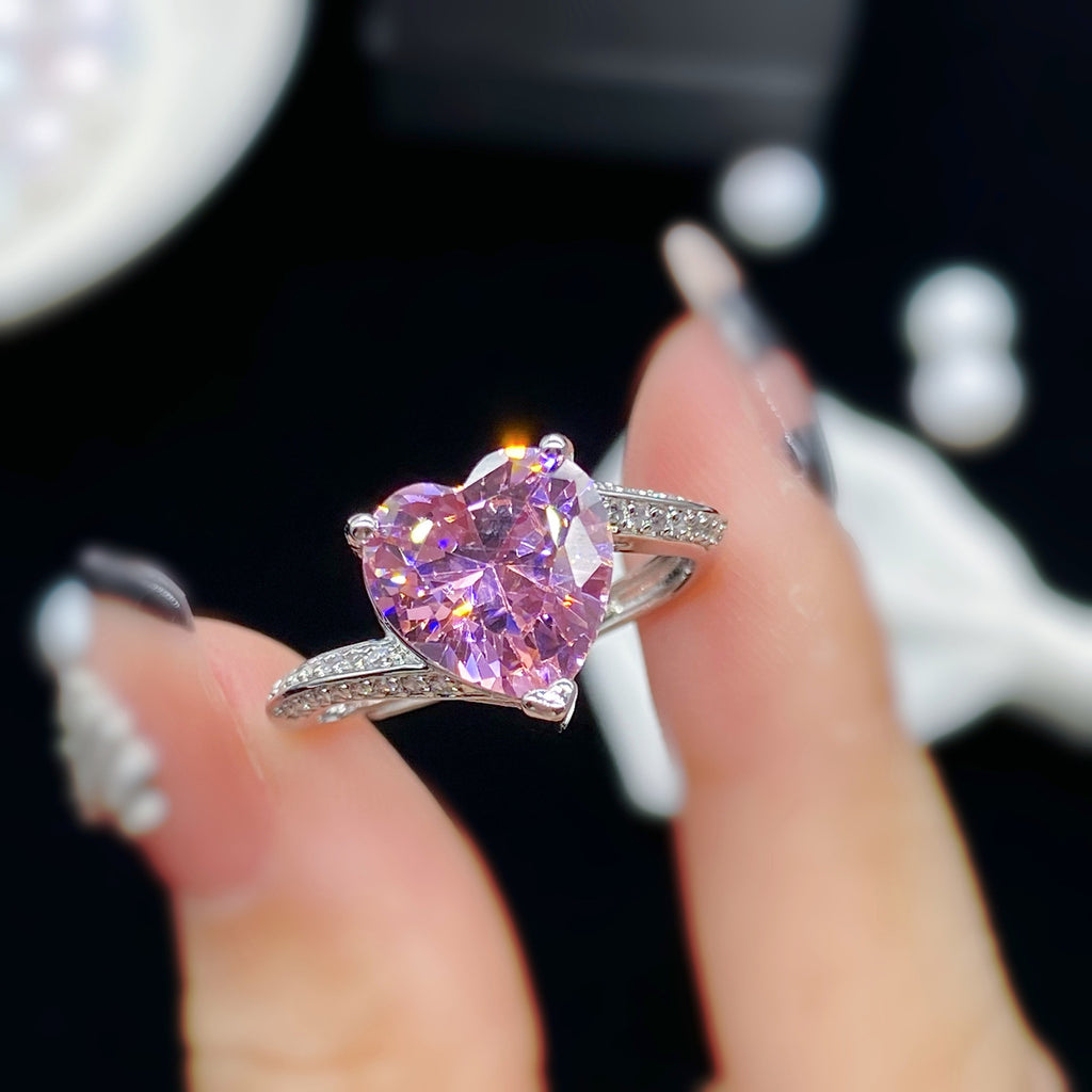 Damen herzförmiger Ring mit funkelndem Zirkonia Shop Nory