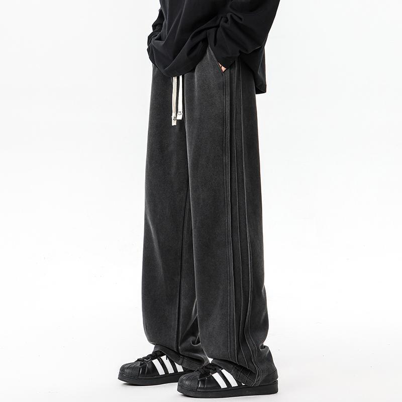 Herren weite Samt-Relaxhose mit Kordelzug und betonten Seitennähten Shop Nory