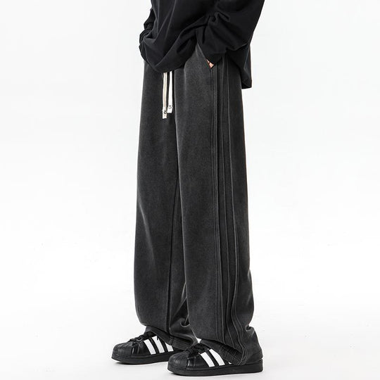 Herren weite Samt-Relaxhose mit Kordelzug und betonten Seitennähten Shop Nory