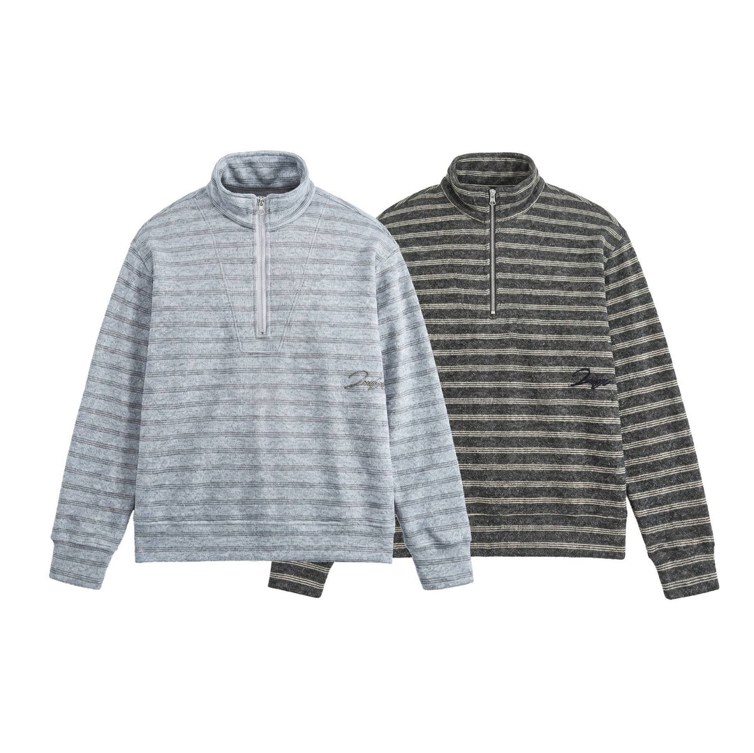 Herren Strukturiertes Halbzip-Strickpullover mit Stehkragen Shop Nory