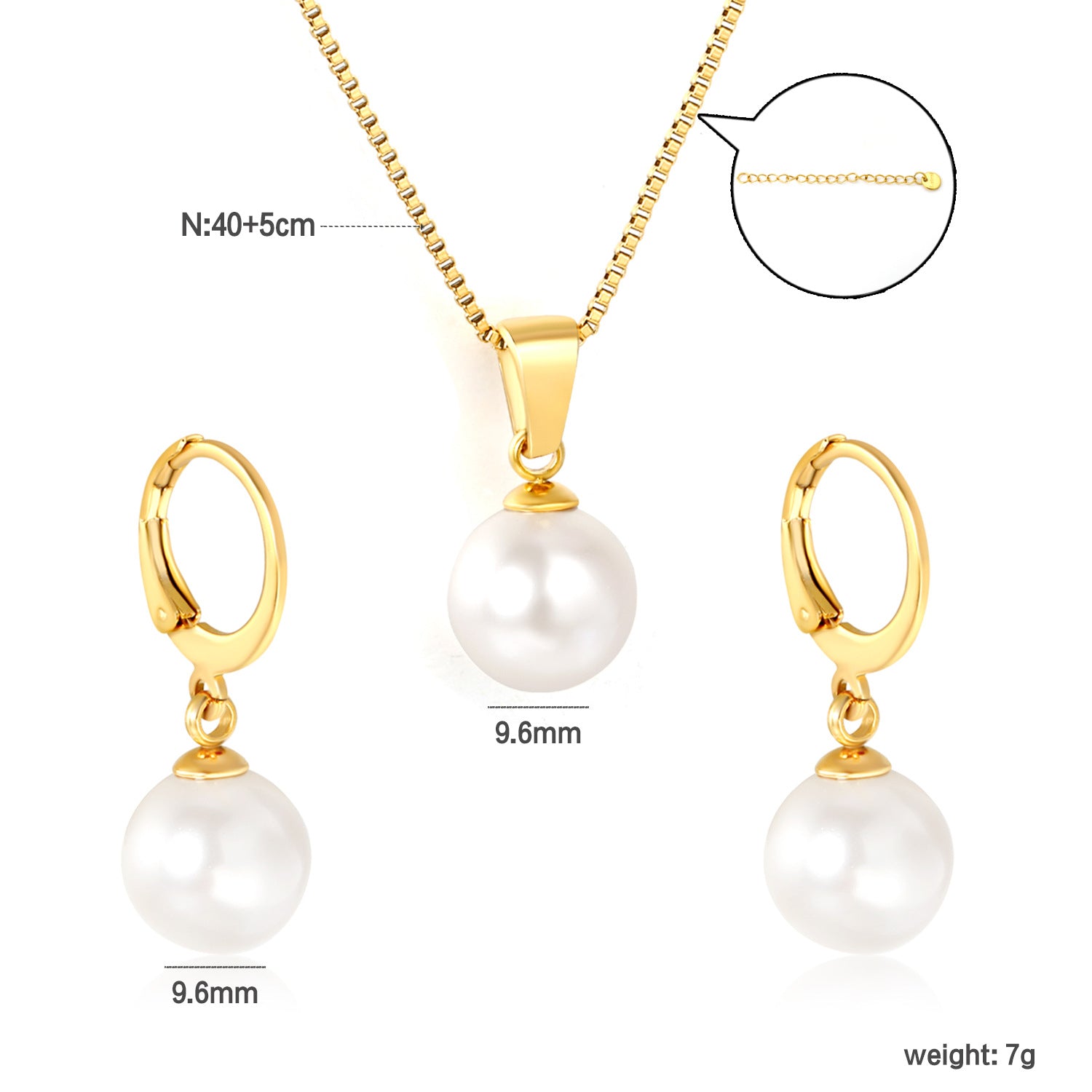 Damen Schmuckset mit Muschel-Anhänger und Perlenakzenten Shop Nory