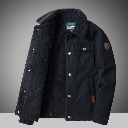 Herren Warme Winterjacke mit Teddyfutter Shop Nory