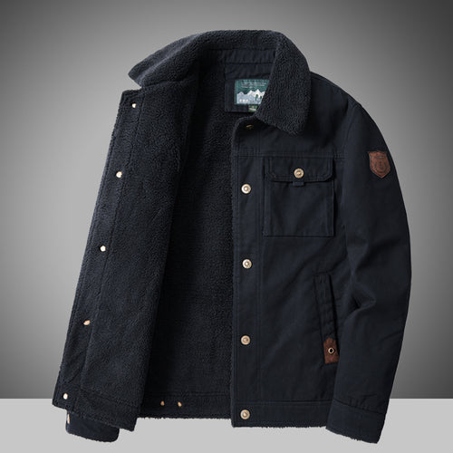 Herren Warme Winterjacke mit Teddyfutter Shop Nory