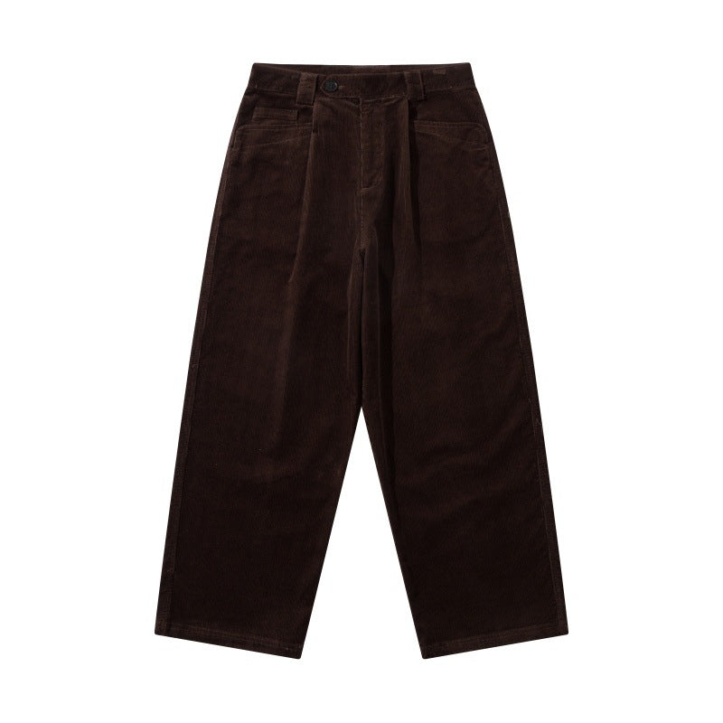 Herren Weite Cordhose mit Bundfalten, hoher Taille und geradem Bein Shop Nory