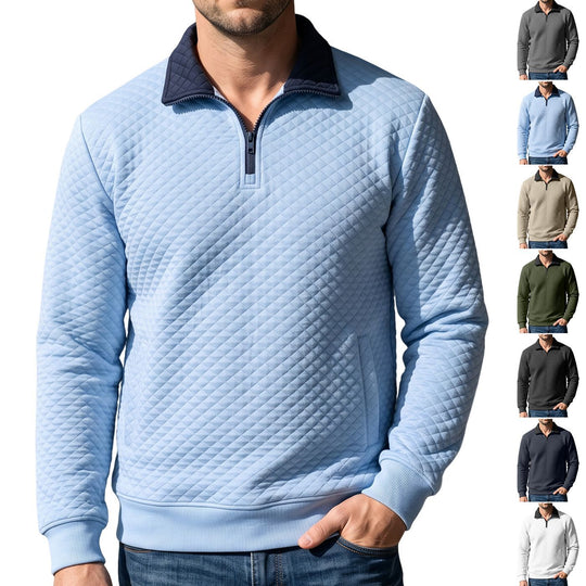 Herren Stepppullover mit Troyerkragen und Halbzip Shop Nory