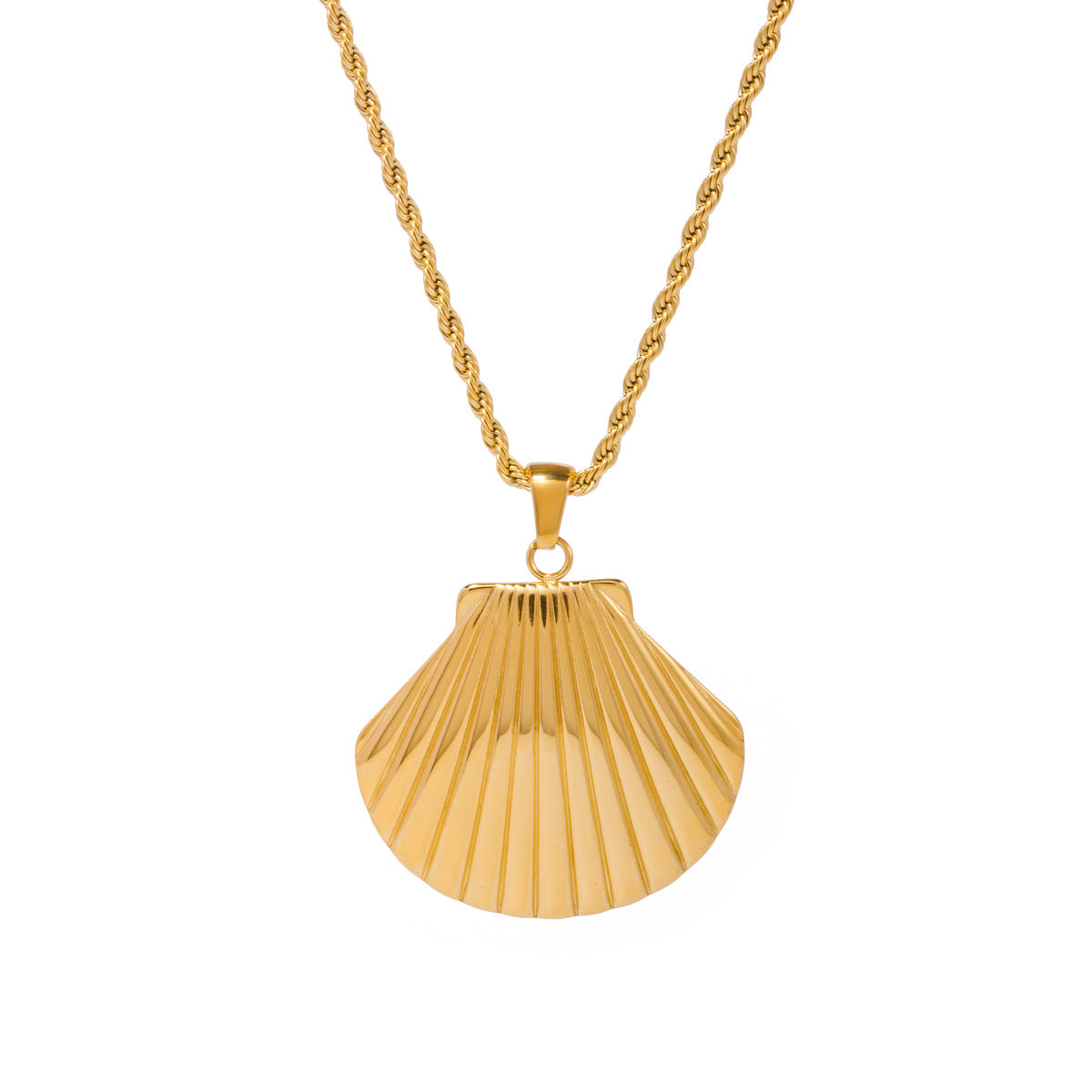 Damen Halskette mit maritimem Muschel-Anhänger und elegantem Kordeldesign Shop Nory