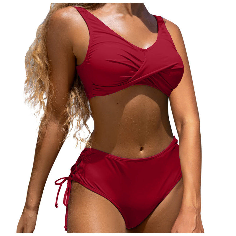 Damen Hochgeschnittener Bikini mit raffiniertem Wickeldetail