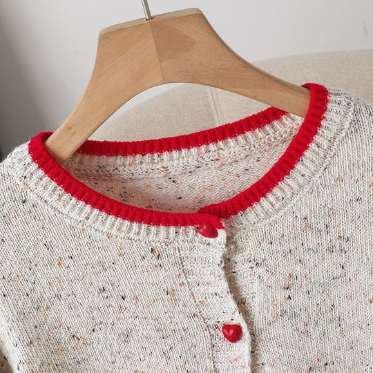 Damen Verspielter Strickcardigan mit Herzknöpfen Shop Nory