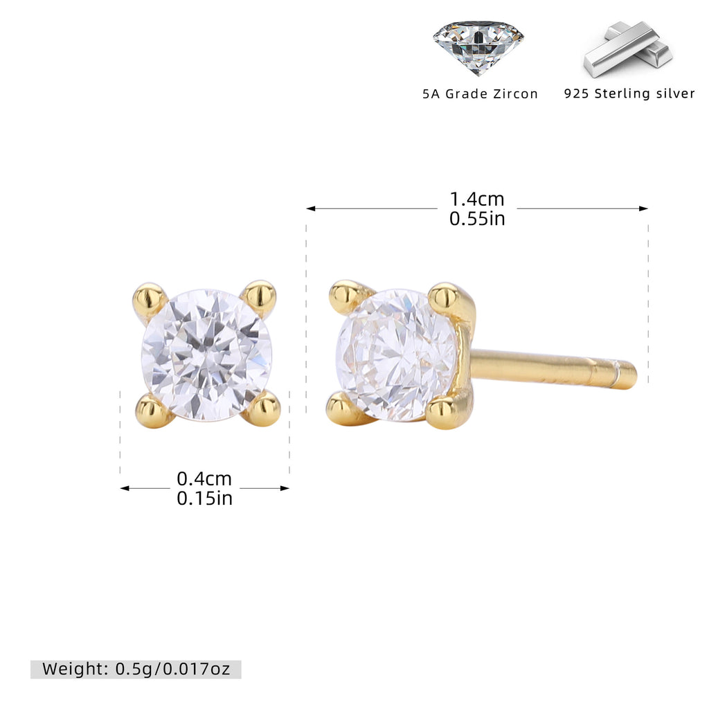 Damen Ohrstecker mit funkelndem Zirkon und hochwertiger 925er Sterlingsilberfassung Shop Nory