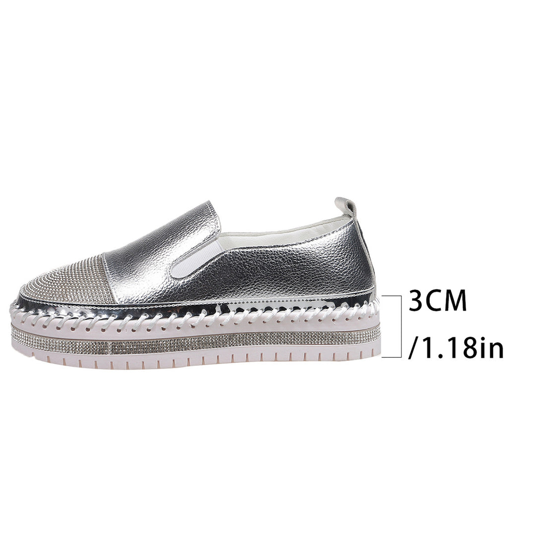 Damen glänzende Slip-On Plateau-Sneaker mit geflochtenem Rand und elastischem Einsatz Shop Nory