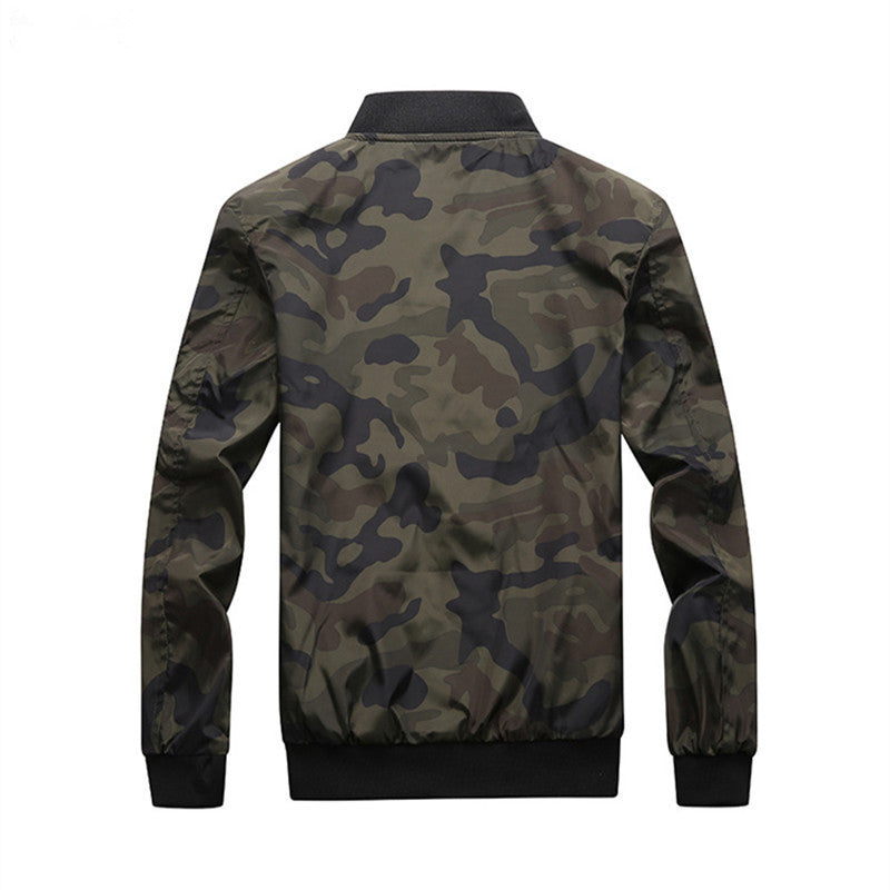Herren Camouflage-Bomberjacke mit Ärmeltasche, elastischen Bündchen und leichter Windbreaker-Qualität Shop Nory