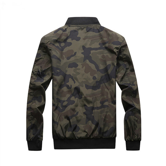 Herren Camouflage-Bomberjacke mit Ärmeltasche, elastischen Bündchen und leichter Windbreaker-Qualität Shop Nory