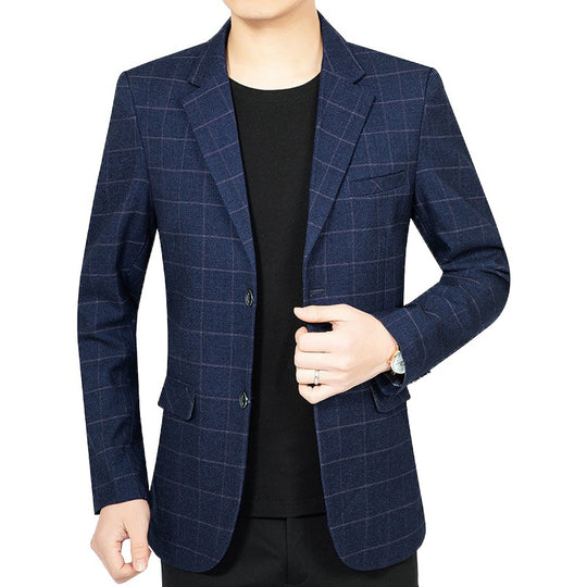 Herren Kariertes Slim-Fit City-Blazer mit Fensterkaro und Pattentaschen Shop Nory