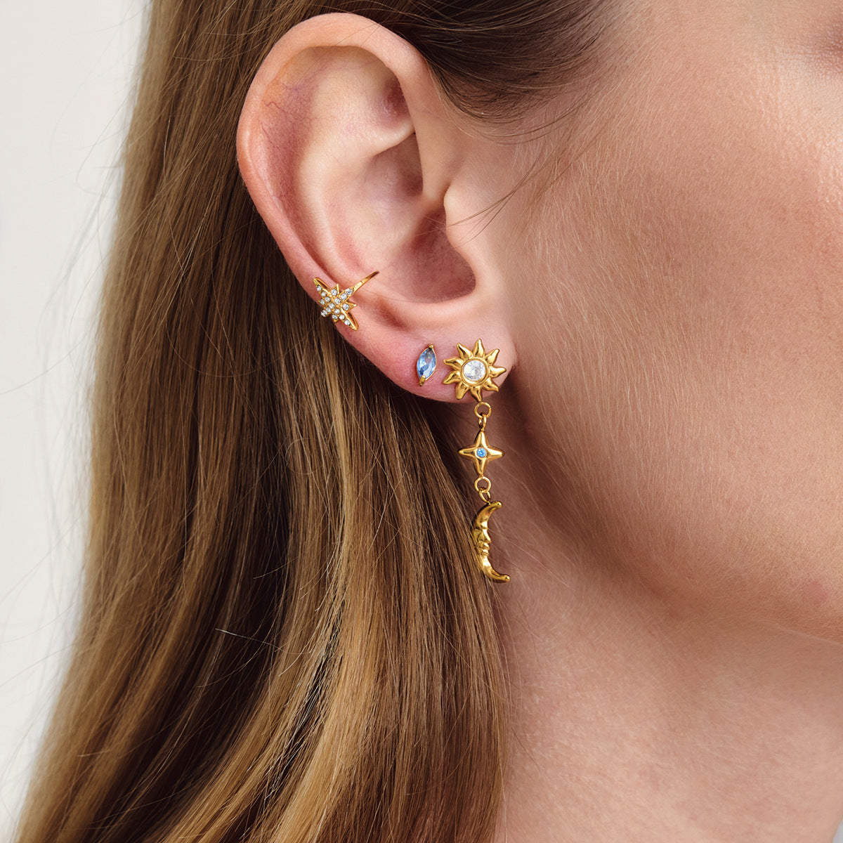 Damen Ohrhänger mit floralem Design und hypoallergener Edelstahlverarbeitung Shop Nory