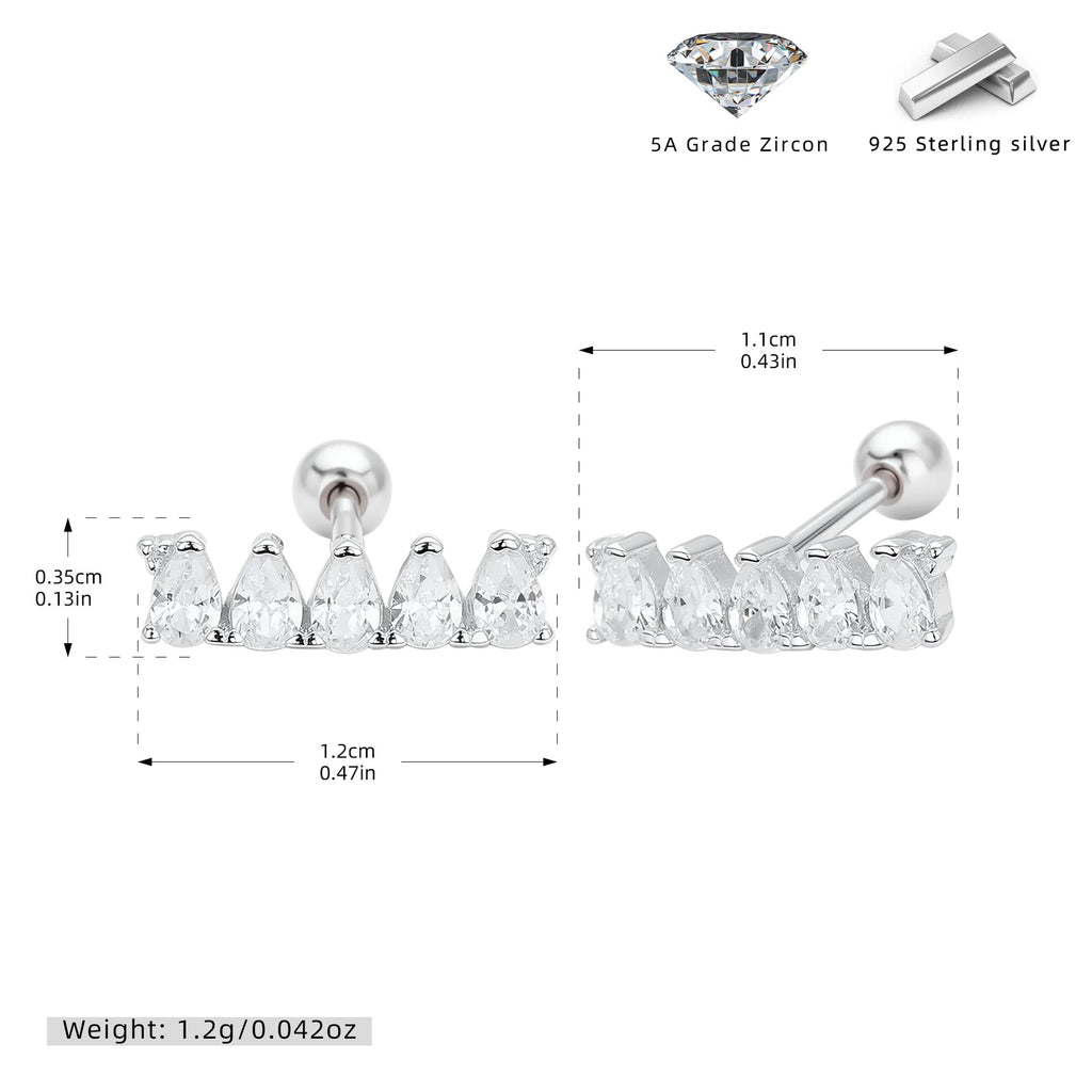 Damen Ohrstecker mit glitzernden Zirkonsteinen aus hochwertigem 925 Sterling Silber Shop Nory