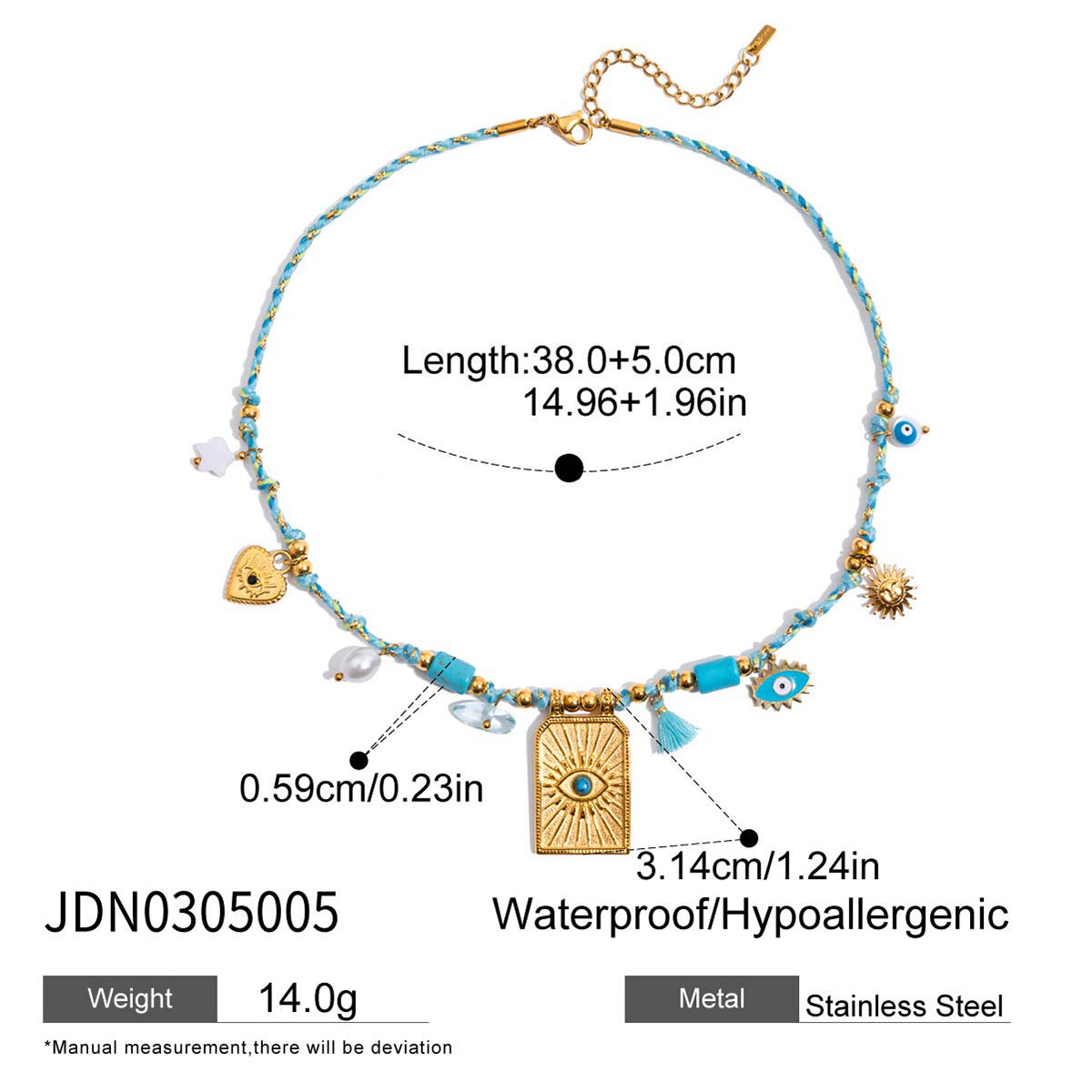 Damen Halskette mit charmanten Anhängern und wasserfestem Design Shop Nory
