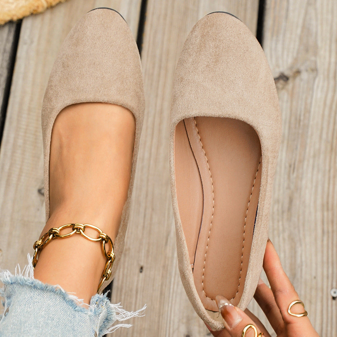 Damen Klassische Ballerinas aus weichem Wildleder