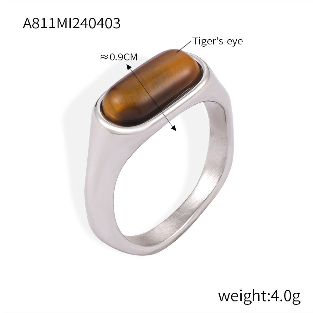 Damenring mit eingelegtem Tigerauge Shop Nory