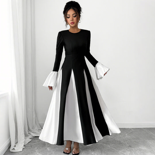 Damen Elegantes Maxikleid mit Rüschendetails und Taillengürtel Shop Nory