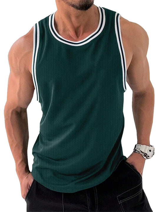 Herren Sportliches ärmelloses Tanktop mit atmungsaktivem Material und modernem Rippendesign