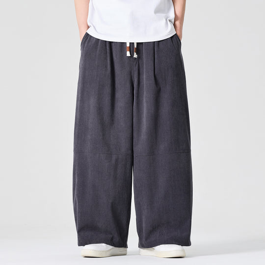 Herren Weite Cordhose im Palazzo-Schnitt mit Elastikbund und Tunnelzug Shop Nory