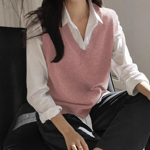 Damen Feinstrick-V-Ausschnitt Pullunder aus weichem Wollmix Shop Nory