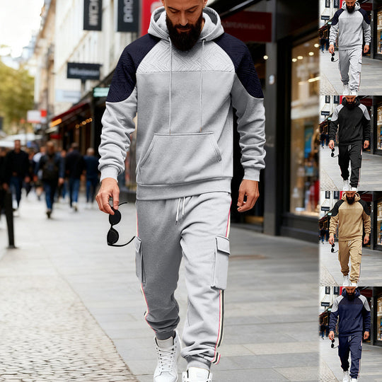 Herren nan zweiteiliges Utility-Freizeitset mit Kapuzenpullover und Cargo-Jogginghose Shop Nory