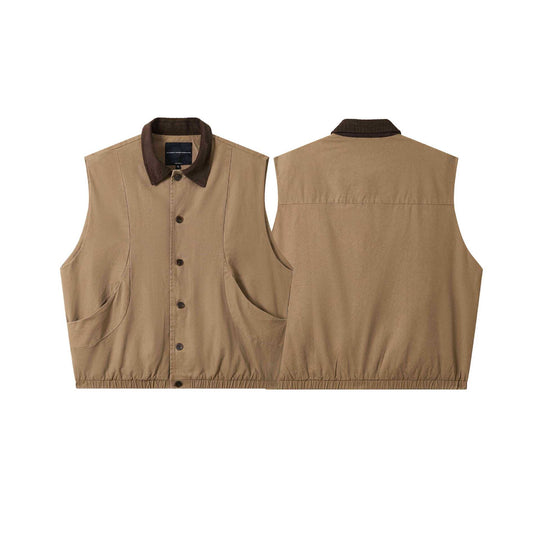 Herren Utilitaristische Weste mit Cordkragen und großzügigen Taschen Shop Nory