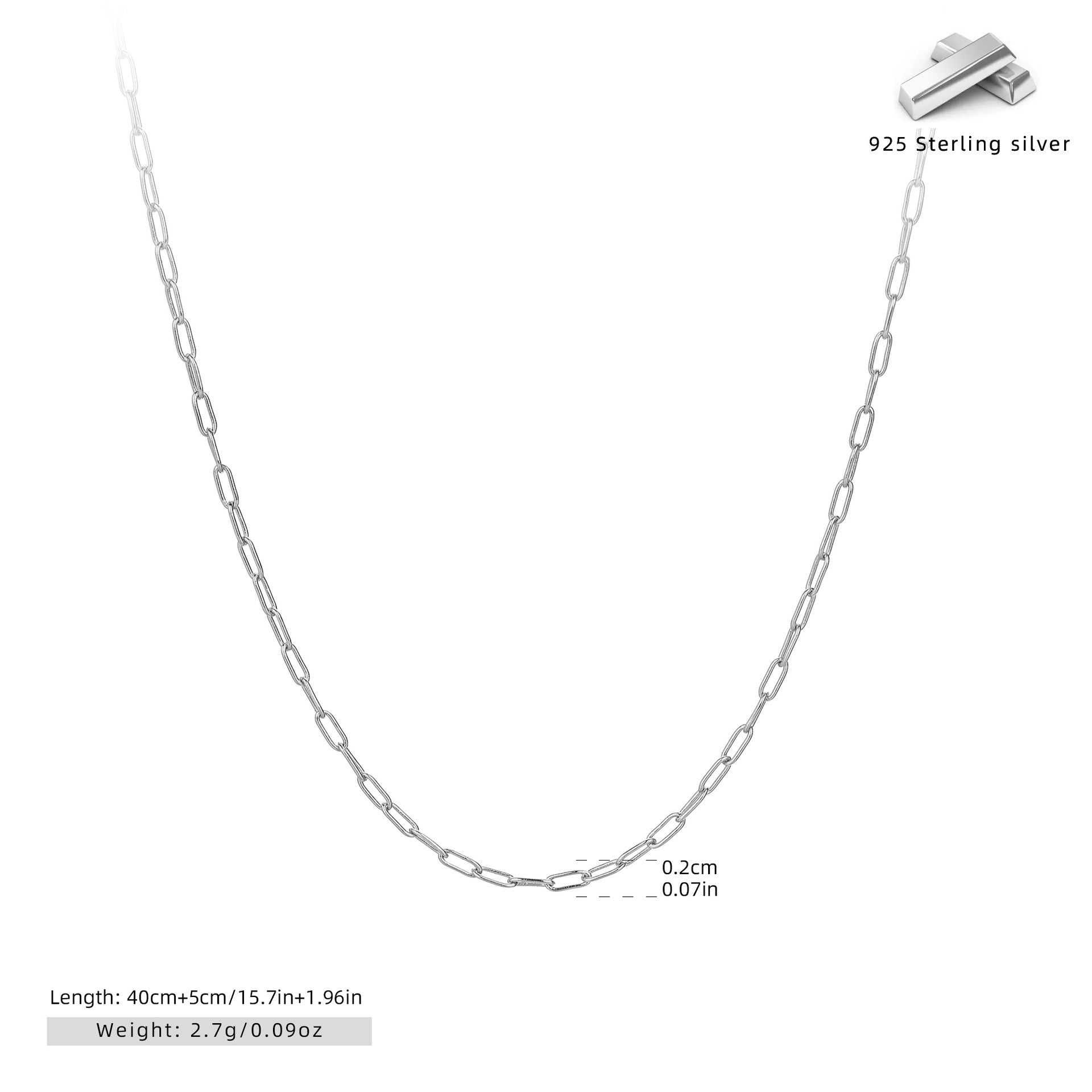 Damen Kette aus hochwertigem 925 Sterling Silber mit modernem Glieder-Design Shop Nory